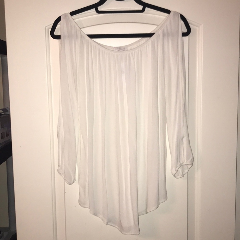 AEO 3/4 sheer white blouse